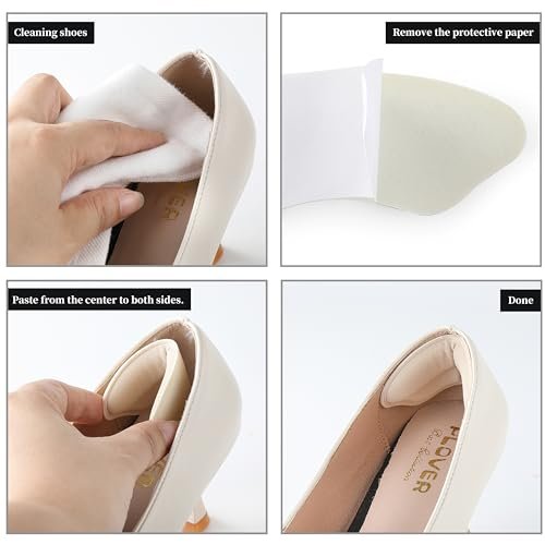 Fersenpolster für Schuhe – Weiche und flexible Fersenkissen für zu große Schuhe, Schmerzlinderung für Damen und Herren, verbesserte Passform und Komfort, 4 Paare