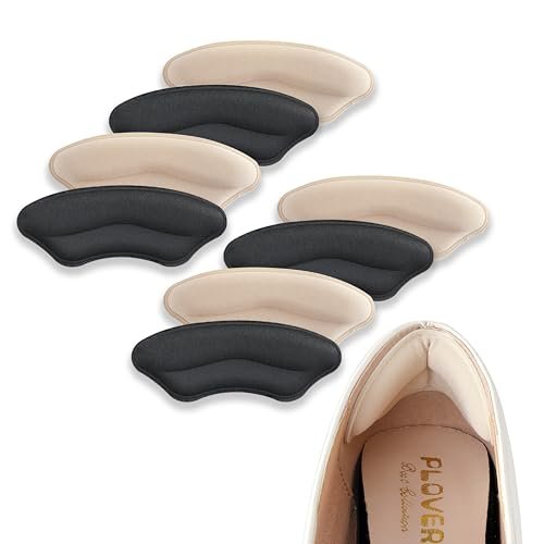 Fersenpolster für Schuhe – Weiche und flexible Fersenkissen für zu große Schuhe, Schmerzlinderung für Damen und Herren, verbesserte Passform und Komfort, 4 Paare