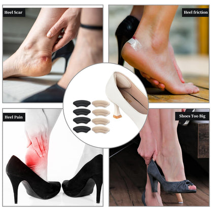 Fersenpolster für Schuhe – Weiche und flexible Fersenkissen für zu große Schuhe, Schmerzlinderung für Damen und Herren, verbesserte Passform und Komfort, 4 Paare