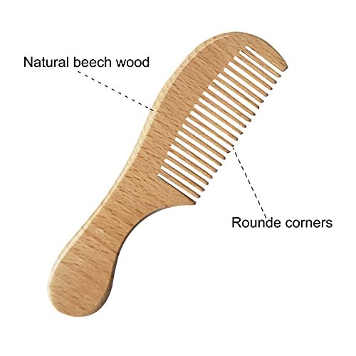 Molylove 3-teiliges Babyhaarbürsten-Set mit Holzgriff und Kamm für Neugeborene & Kleinkinder | Natürliche weiche Ziegenhaarborsten | Holzkamm | Rosa Silikonbürste | Ideal gegen Milchschorf