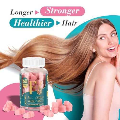 Lazpowfi Biotin Gummies – Haar, Haut und Nägel Vitamine für Männer & Frauen, veganes Vitamin B7, unterstützt Haarwachstum und stärkere Nägel, 30-Tage-Vorrat – Himbeer – 60 Stück