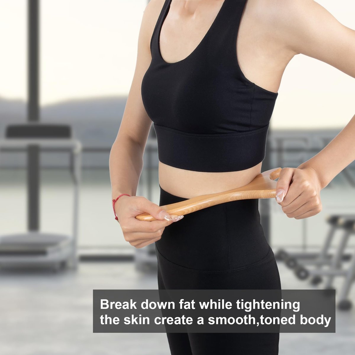 KintKita Holz Therapie Massagewerkzeuge – Holzförmiger Lymphdrainage-Massager zur Cellulite-Reduktion, Körperformung & Muskelentspannung (30 x 15 cm)