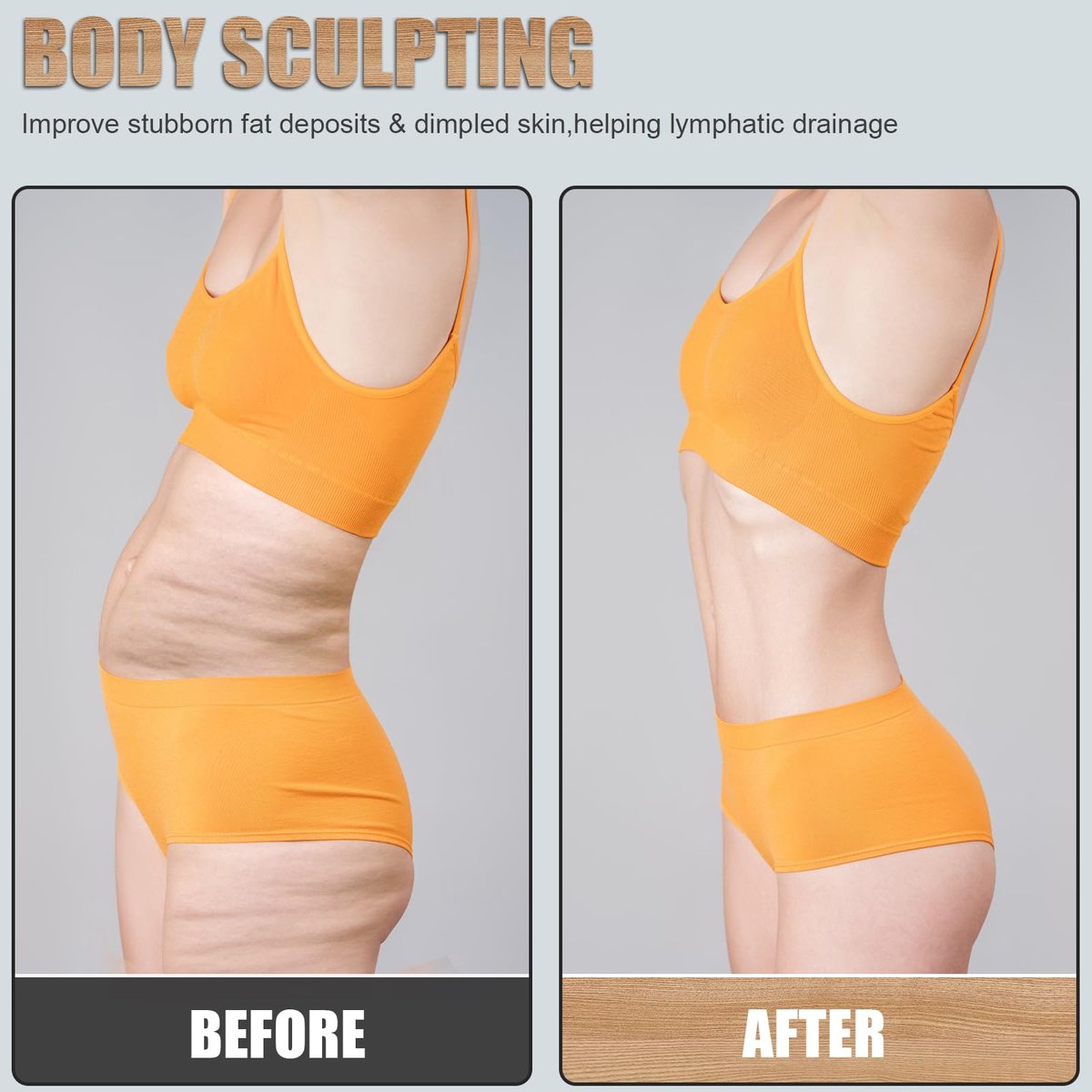 KintKita Holz Therapie Massagewerkzeuge – Holzförmiger Lymphdrainage-Massager zur Cellulite-Reduktion, Körperformung & Muskelentspannung (30 x 15 cm)