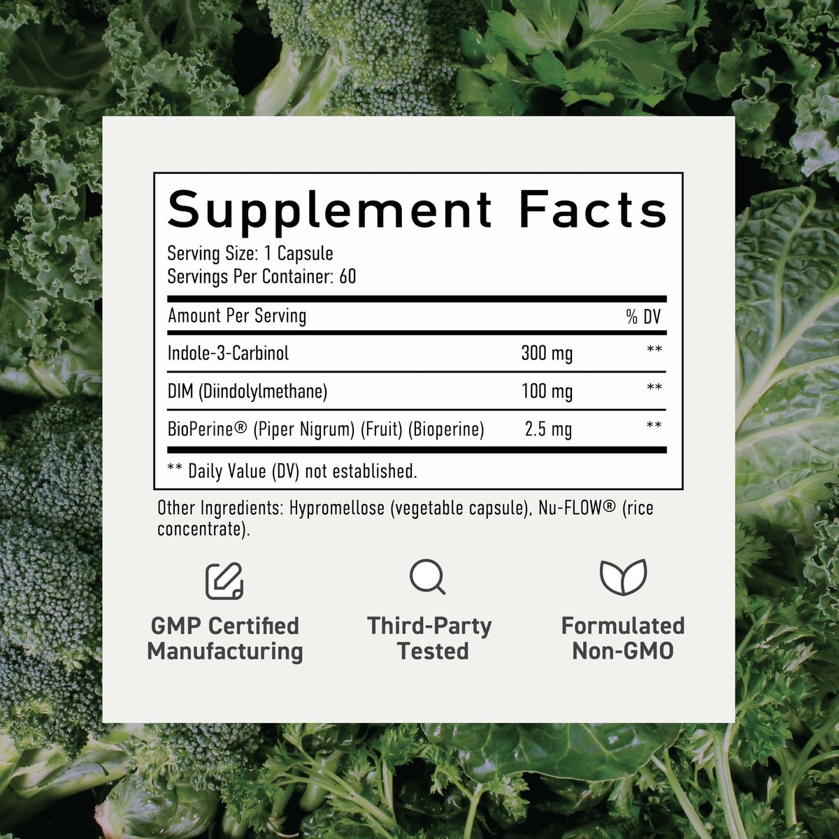 DIM & Indol-3-Carbinol für das Hormongleichgewicht von Frauen und Männern | I3C-Komplex | Östrogen-Balance, Wechseljahre-Ergänzung für die Frauengesundheit, Antioxidantien | Vegan, Nicht-GVO, Glutenfrei | SMNutrition | 60 Kapseln