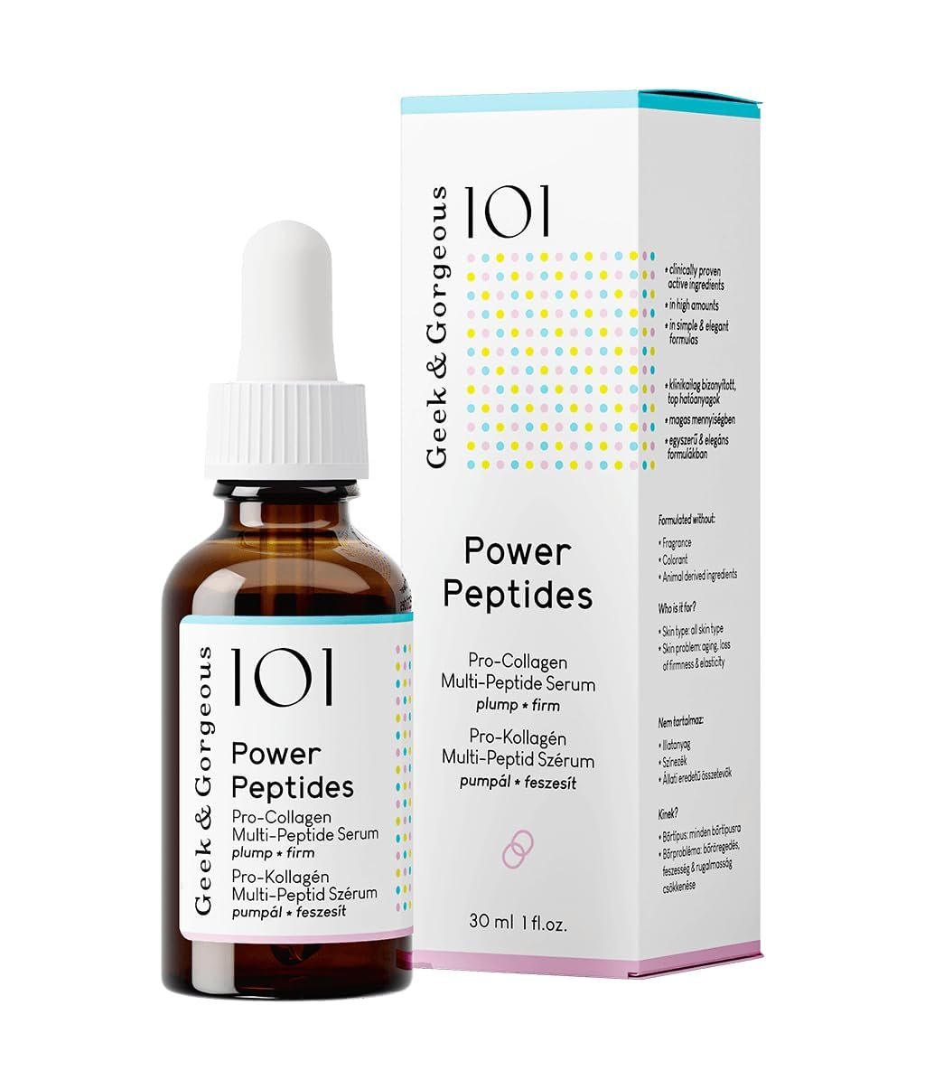 Geek & Gorgeous – Power Peptides – Milchiges Serum mit Multi-Peptiden – Für glattere, straffer wirkende Haut und verbesserte Elastizität – Geeignet für alle Hauttypen – 30 ml