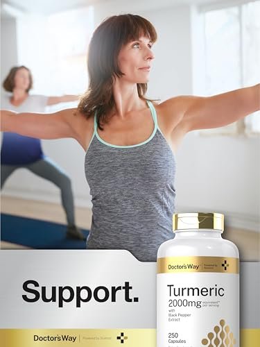 Doctor's Way Curcumin Kapseln mit Kurkuma & Schwarzem Pfeffer Extrakt | 250 Kapseln | 95 % Curcuminoide | Non-GMO, Glutenfrei