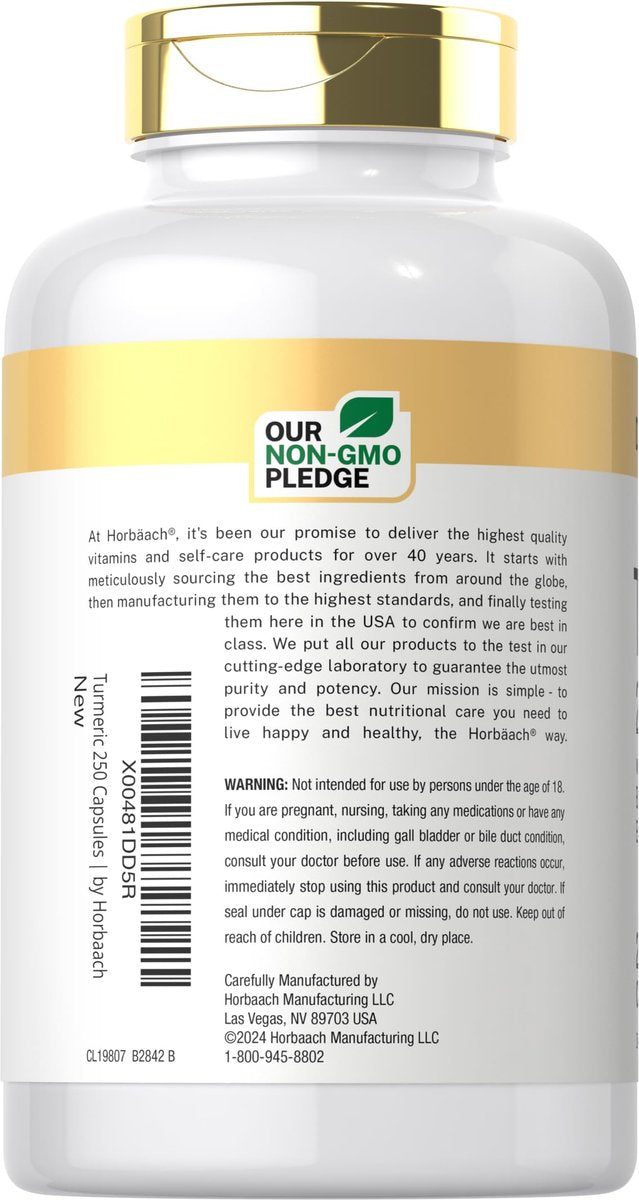 Doctor's Way Curcumin Kapseln mit Kurkuma & Schwarzem Pfeffer Extrakt | 250 Kapseln | 95 % Curcuminoide | Non-GMO, Glutenfrei
