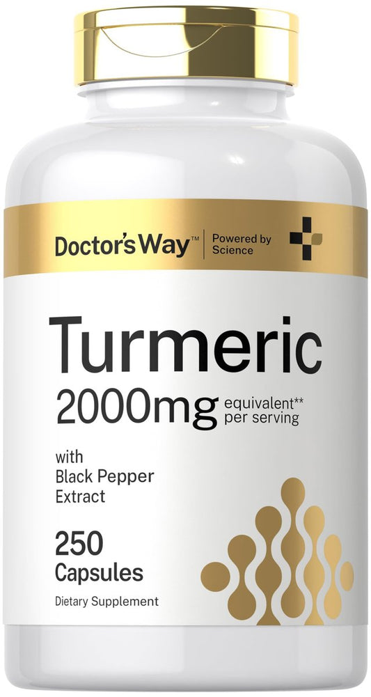Doctor's Way Curcumin Kapseln mit Kurkuma & Schwarzem Pfeffer Extrakt | 250 Kapseln | 95 % Curcuminoide | Non-GMO, Glutenfrei