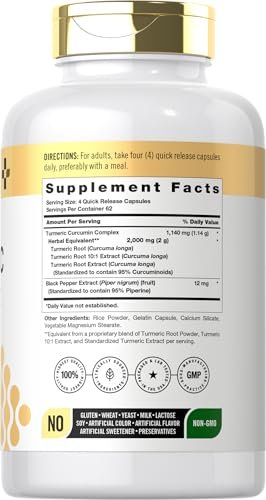 Doctor's Way Curcumin Kapseln mit Kurkuma & Schwarzem Pfeffer Extrakt | 250 Kapseln | 95 % Curcuminoide | Non-GMO, Glutenfrei