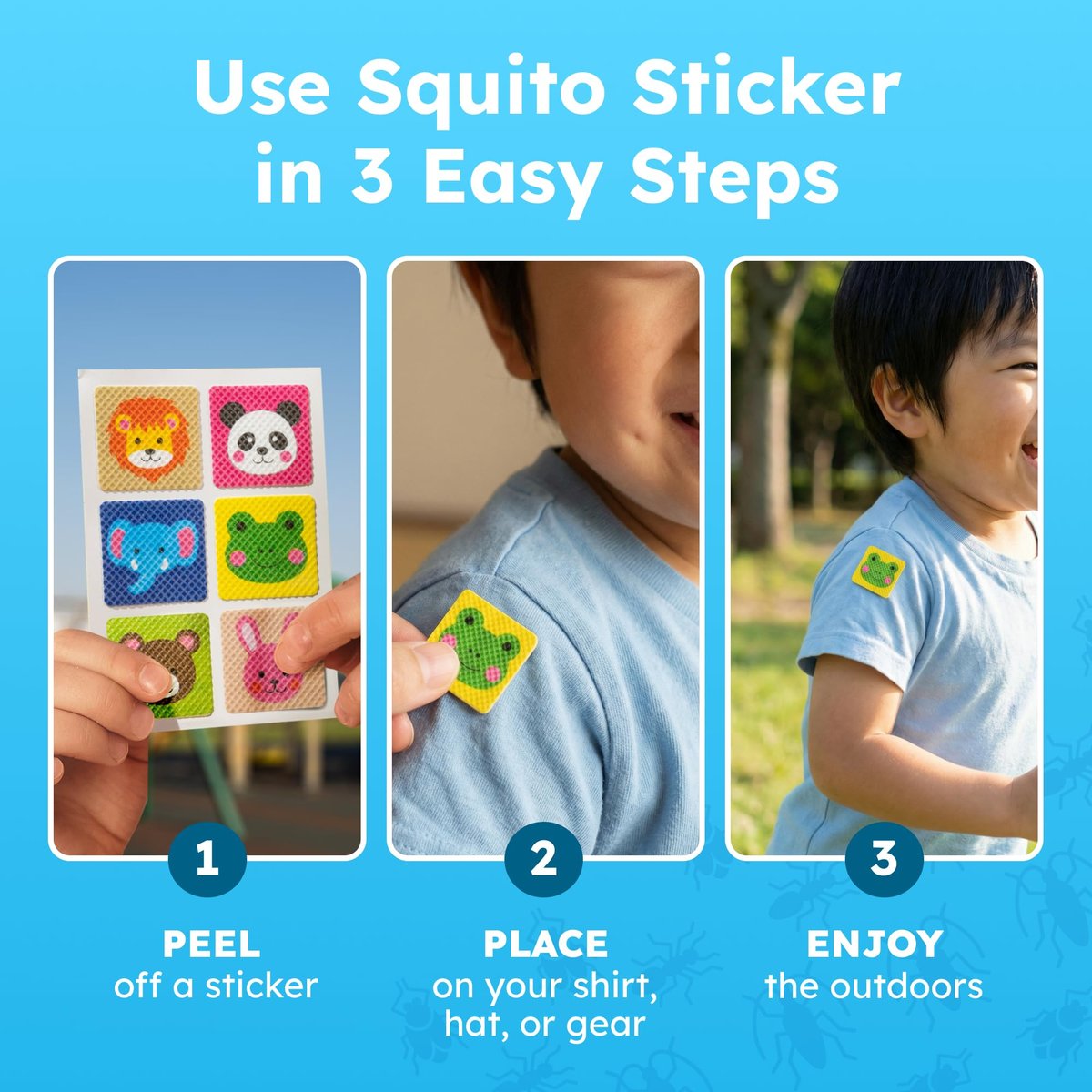 BugMD Squito Sticker Mückenabwehr-Pflaster für Kinder (78 Sticker) – Sicher & Wirksam gegen Mücken – Ideal für Camping, Strand und Outdoor