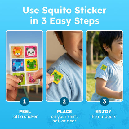 BugMD Squito Sticker Mückenabwehr-Pflaster für Kinder (78 Sticker) – Sicher & Wirksam gegen Mücken – Ideal für Camping, Strand und Outdoor