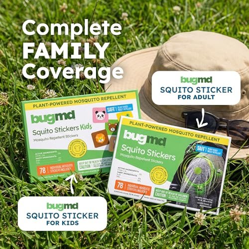 BugMD Squito Sticker Mückenabwehr-Pflaster für Kinder (78 Sticker) – Sicher & Wirksam gegen Mücken – Ideal für Camping, Strand und Outdoor