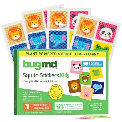 BugMD Squito Sticker Mückenabwehr-Pflaster für Kinder (78 Sticker) – Sicher & Wirksam gegen Mücken – Ideal für Camping, Strand und Outdoor