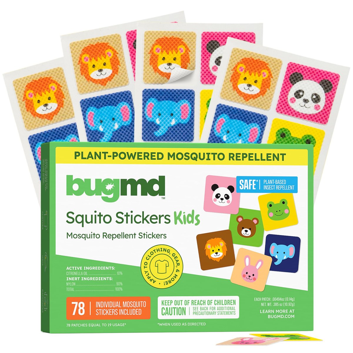 BugMD Squito Sticker Mückenabwehr-Pflaster für Kinder (78 Sticker) – Sicher & Wirksam gegen Mücken – Ideal für Camping, Strand und Outdoor