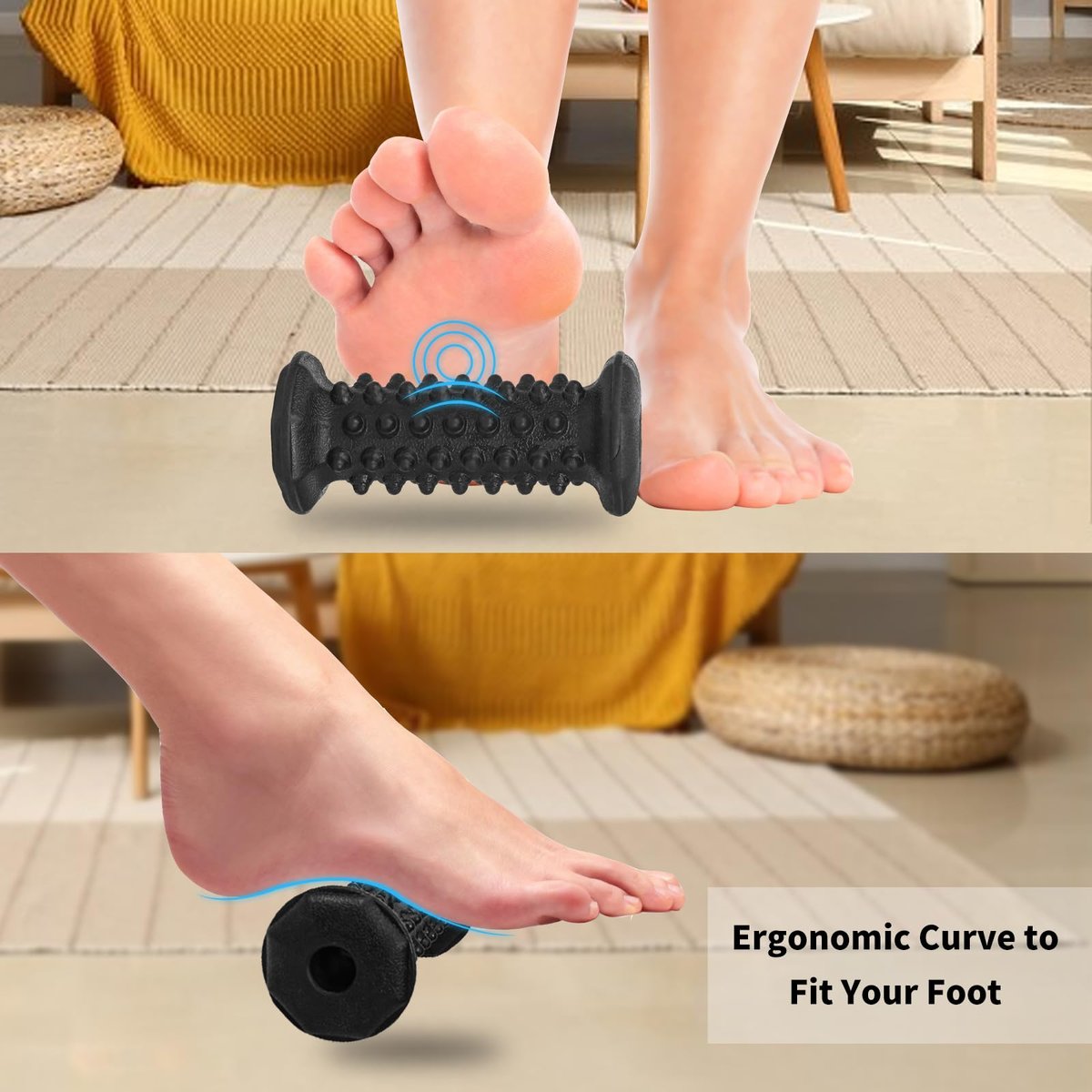 Fußroller Massageball Set gegen Plantarfasziitis – Schmerzlinderung für Fußsohle, Fersensporn und Neuropathie – Tiefengewebsmassage mit Spiky Bällen