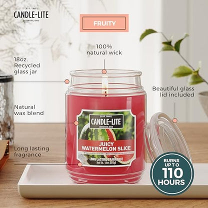 Candle-lite Duftkerze Saftige Wassermelone, 18 oz, Brenndauer 110 Stunden, Handgegossen in den USA