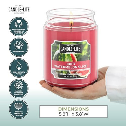 Candle-lite Duftkerze Saftige Wassermelone, 18 oz, Brenndauer 110 Stunden, Handgegossen in den USA