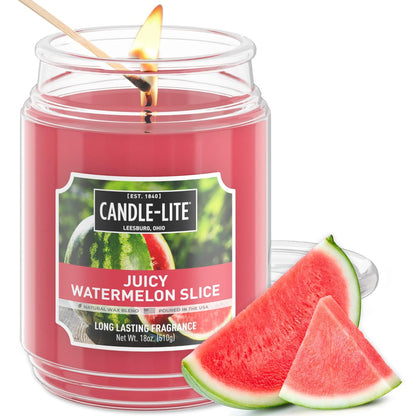 Candle-lite Duftkerze Saftige Wassermelone, 18 oz, Brenndauer 110 Stunden, Handgegossen in den USA
