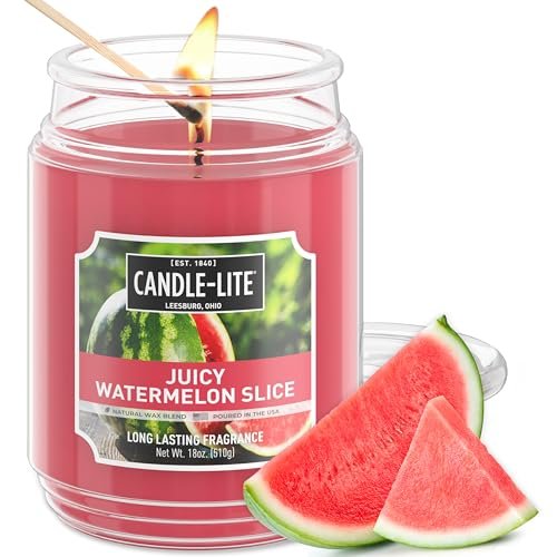 Candle-lite Duftkerze Saftige Wassermelone, 18 oz, Brenndauer 110 Stunden, Handgegossen in den USA