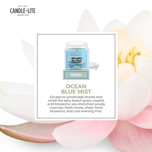 Candle-lite Duftkerze Ocean Blue Mist, 18 oz, paraffin, 110 Stunden Brenndauer, USA-Handwerk