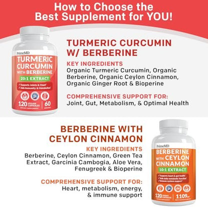 5-in-1 Bio Kurkuma Curcumin Komplex (4210mg) mit Berberin, Ceylon Zimt, Bioperin & Ingwer – 120 Kapseln für Gelenke, Herz, Darm & Stoffwechsel