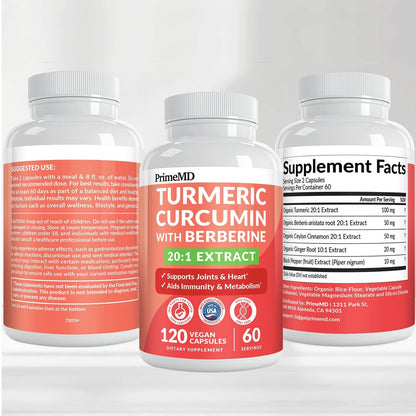 5-in-1 Bio Kurkuma Curcumin Komplex (4210mg) mit Berberin, Ceylon Zimt, Bioperin & Ingwer – 120 Kapseln für Gelenke, Herz, Darm & Stoffwechsel