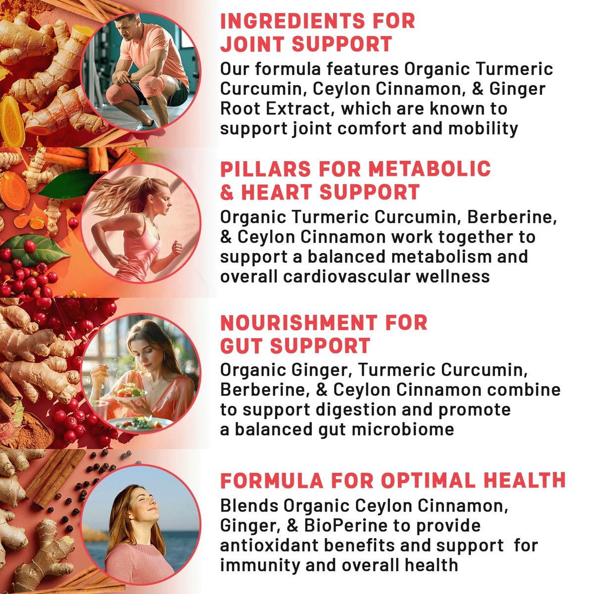 5-in-1 Bio Kurkuma Curcumin Komplex (4210mg) mit Berberin, Ceylon Zimt, Bioperin & Ingwer – 120 Kapseln für Gelenke, Herz, Darm & Stoffwechsel