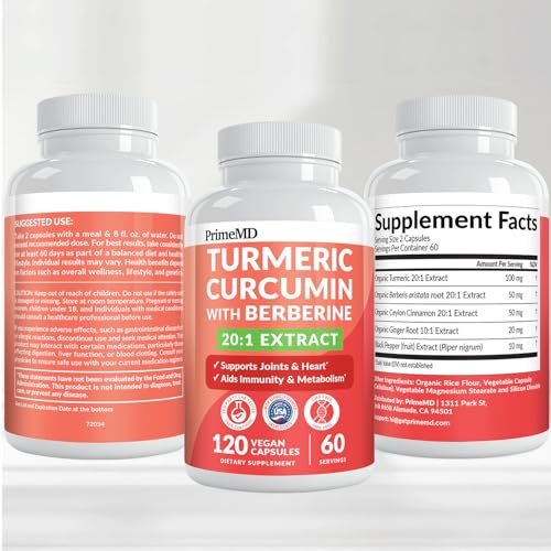 5-in-1 Bio Kurkuma Curcumin Komplex (4210mg) mit Berberin, Ceylon Zimt, Bioperin & Ingwer – 120 Kapseln für Gelenke, Herz, Darm & Stoffwechsel