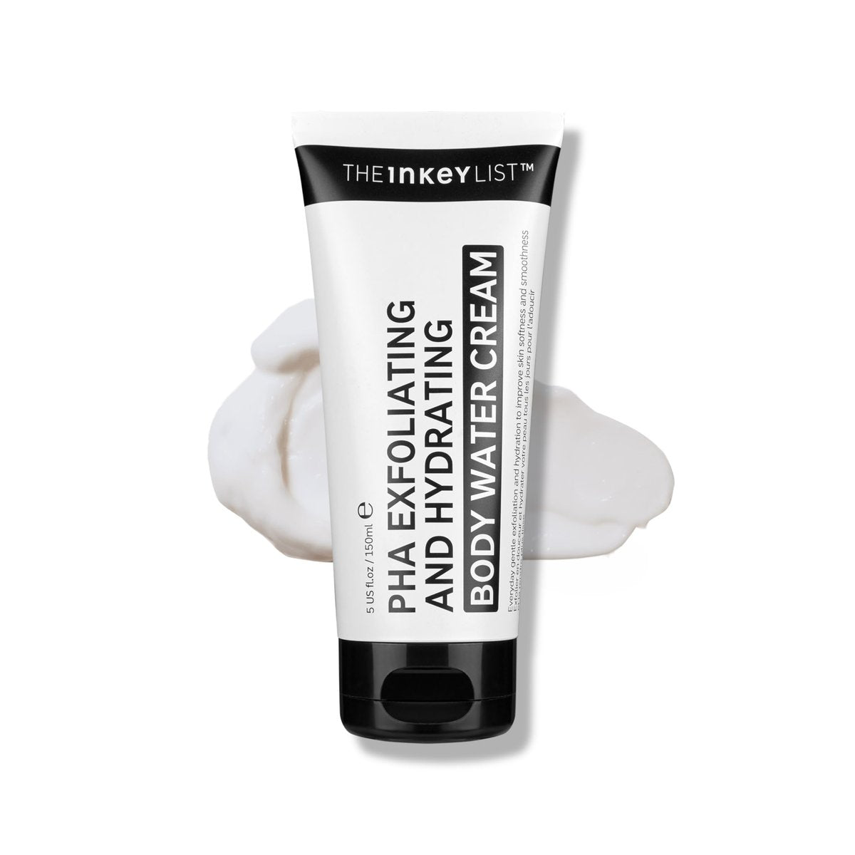 The INKEY List PHA Body Water Cream 150 ml – 2-in-1 Feuchtigkeitscreme mit Peeling-Effekt für glattere, strahlendere und ebenmäßigere Haut