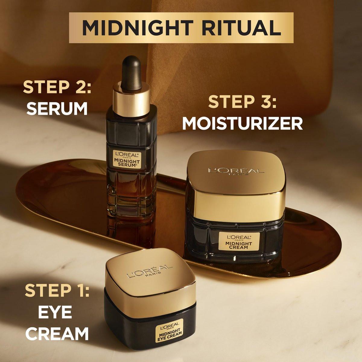 L'Oreal Paris Age Perfect Cell Renewal Midnight Augencreme – Reich an Antioxidantien gegen 8 Zeichen der Hautalterung, inklusive Nachtcreme-Probe