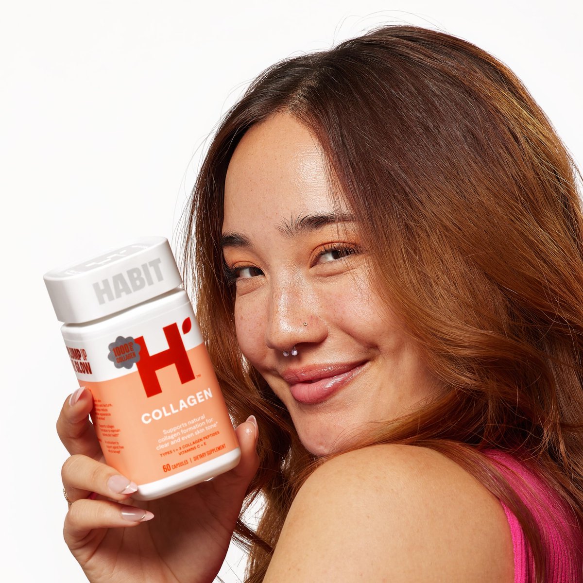 Habit Collagen Supplement (60 Kapseln) - 2000mg Kollagenpeptide, Vitamin C & Vitamin E für Hautgesundheit, Antioxidantien, Nicht-GVO, Glutenfrei (1 Packung)