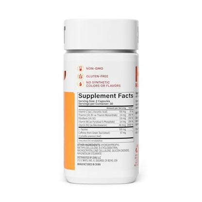 Habit Energy Supplement (60 Kapseln) - Neue Optik, Unterstützt Energie, Wachsamkeit und Konzentration, Natürliches Koffein, Vitamine B & C, Grüntee-Extrakt, Vegan, Nicht-GVO (1 Packung)