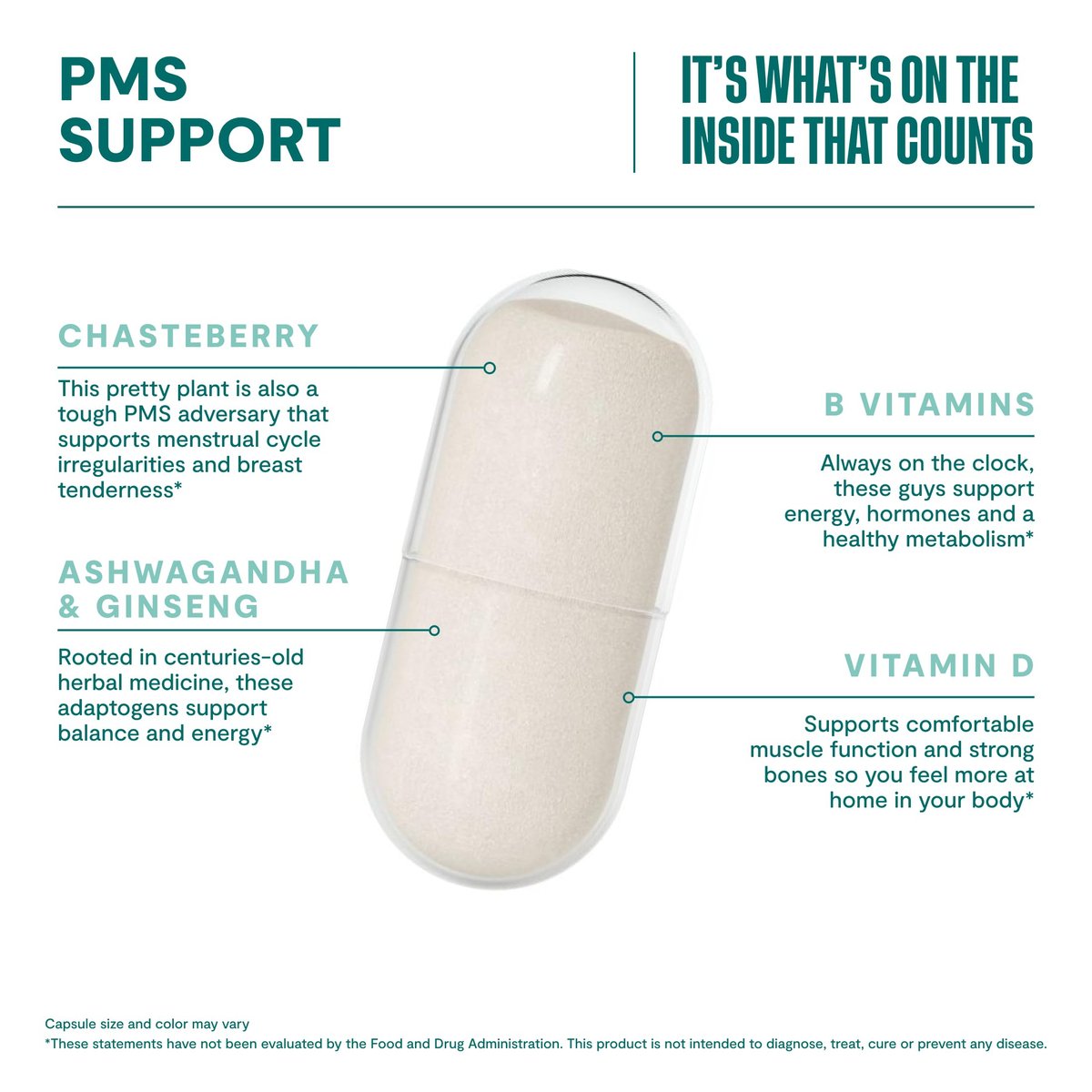 Habit PMS Unterstützung für Frauen (60 Kapseln) - Lindert prämenstruelle Symptome & Stress, Hormonbalance, Stimmung, B-Vitamine, Vitamin D, Mönchspfeffer, Ashwagandha, glutenfrei, nicht-GVO (1 Packung)