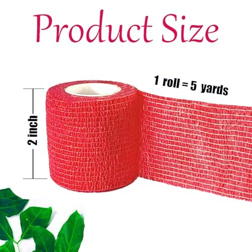Kuanfine 3er-Pack 2 Zoll Selbstklebende Bandage Wickelverband für Haustiere, Dehnbarer Selbsthaftender Tape-Kohäsivverband für Sport, Handgelenk und Knöchel (Mehrfarbig)