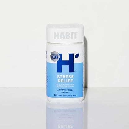 Habit Stress Relief Supplement 2er-Pack (120 Kapseln) - Neues Design, Unterstützt Entspannung & Stimmungsbalance, Vitamin B, Adaptogene, Melisse, Beruhigend, Vegan, Nicht-GVO