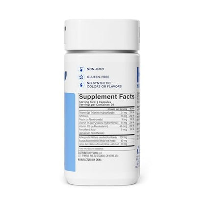 Habit Stress Relief Supplement (60 Kapseln) - Neues Design, Unterstützt Entspannung & Stimmungsausgleich, Vitamin B, Adaptogene, Melisse, Beruhigend, Vegan, Ohne Gentechnik (1 Packung)