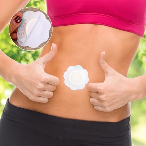 30 Stück Rizinusöl-Pack-Wrap für den Bauchnabel, selbstklebende Einweg-Rizinusöl-Bauchnabel-Wrap-Pads aus Vliesstoff, hochabsorbierend, organische Abdeckkompressen, kein Auswaschen nötig (Öl nicht enthalten)