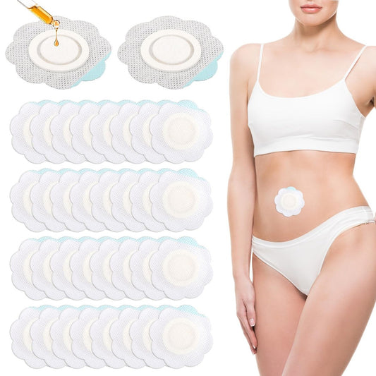 30 Stück Rizinusöl-Pack-Wrap für den Bauchnabel, selbstklebende Einweg-Rizinusöl-Bauchnabel-Wrap-Pads aus Vliesstoff, hochabsorbierend, organische Abdeckkompressen, kein Auswaschen nötig (Öl nicht enthalten)