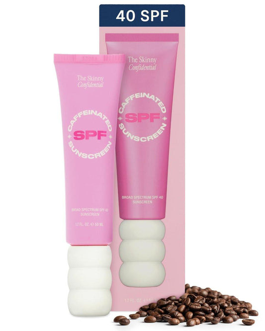 The Skinny Confidential Tönendes Sonnenschutzmittel, SPF 40 - Duftfreie Gesichtsfeuchtigkeitscreme ohne weißen Schimmer - Nicht fettende & leichte koffeinhaltige mineralische Sonnenlotion mit Zinkoxid & Titandioxid