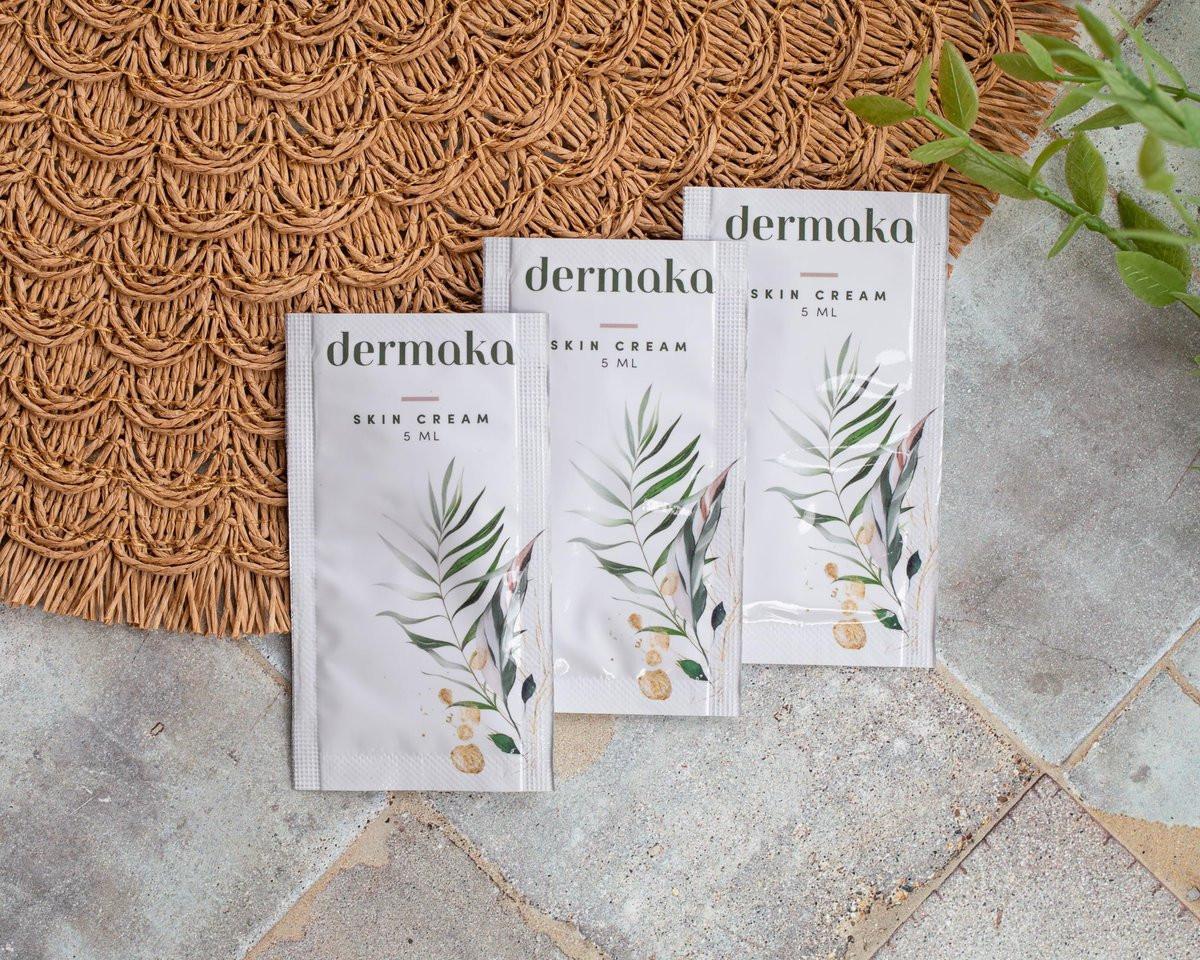 Dermaka Hautcreme 25 Portionspackungen (5 ml) – Feuchtigkeitscreme mit Arnika Montana & Vitaminen A & E – Nicht fettende Formel für Gesicht & Körper