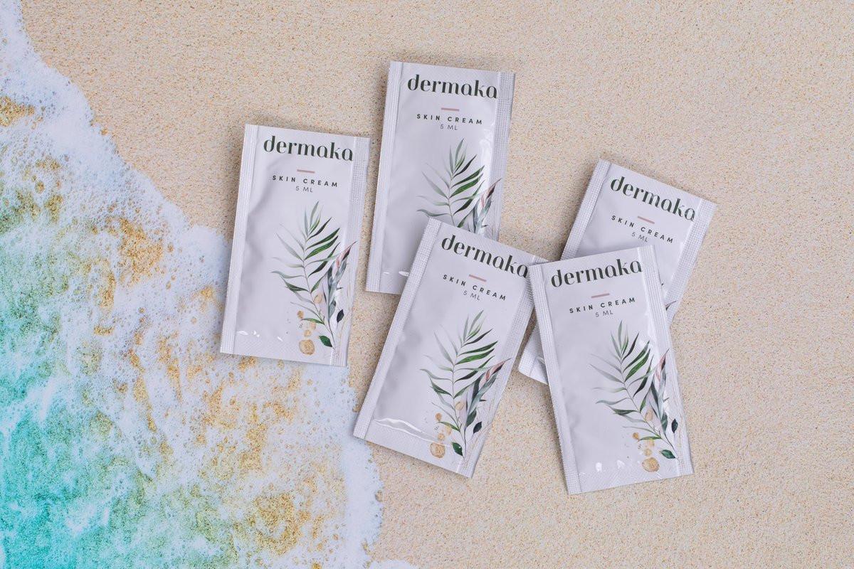 Dermaka Hautcreme 25 Portionspackungen (5 ml) – Feuchtigkeitscreme mit Arnika Montana & Vitaminen A & E – Nicht fettende Formel für Gesicht & Körper