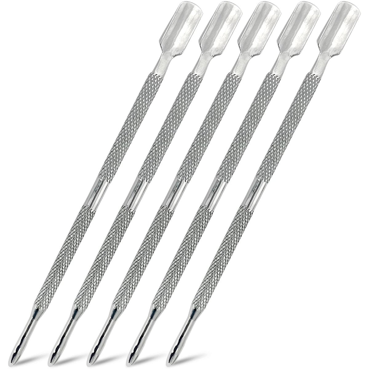 5-teiliges doppelseitiges Nagelhautschieber-Set - Professionelles Edelstahl-Maniküre-Pediküre-Nagelpflegewerkzeug