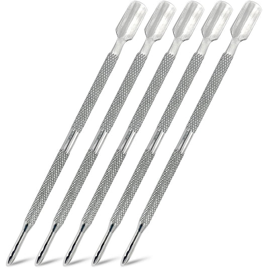 5-teiliges doppelseitiges Nagelhautschieber-Set - Professionelles Edelstahl-Maniküre-Pediküre-Nagelpflegewerkzeug