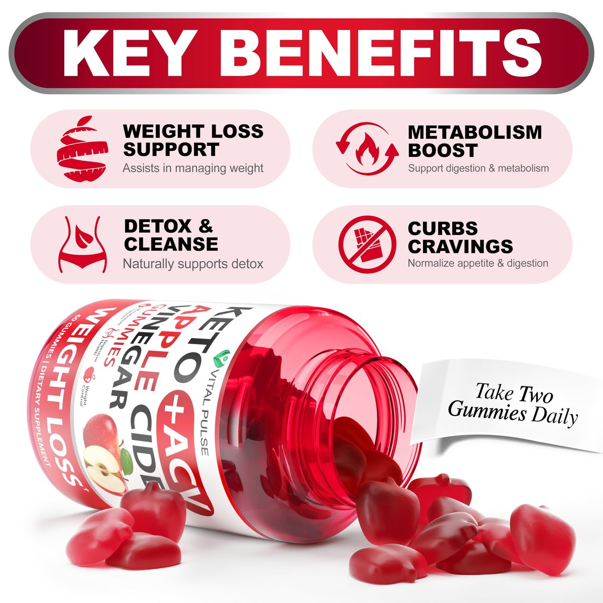 Keto ACV Gummies Fortgeschrittener Gewichtsverlust - Zuckerfreie ACV Keto Gummies - Gummy-Ergänzung für Frauen und Männer - Detox - Apfelessig - Apfelgeschmack