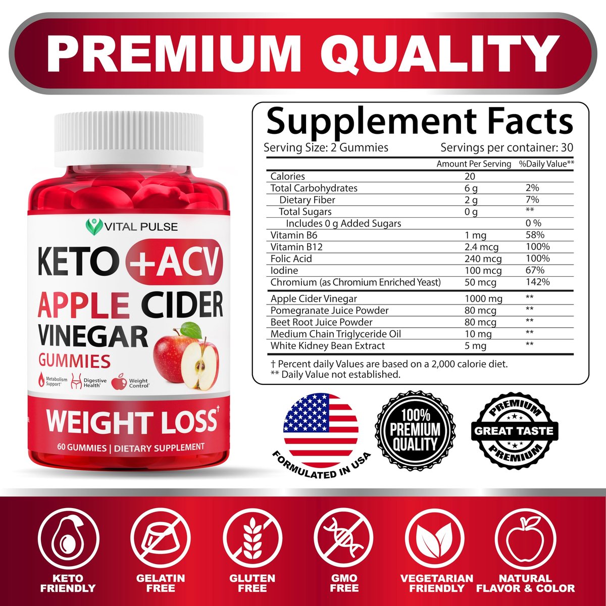 Keto ACV Gummies Fortgeschrittener Gewichtsverlust - Zuckerfreie ACV Keto Gummies - Gummy-Ergänzung für Frauen und Männer - Detox - Apfelessig - Apfelgeschmack