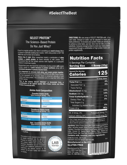 PEScience Select Protein Pulver – Whey & Casein Blend, Mageres Proteinpulver für Frauen und Männer, Kalorienarm, Low Carb, Keto-freundlich, Glutenfrei, Schokoladentrüffel – 5 Portionen