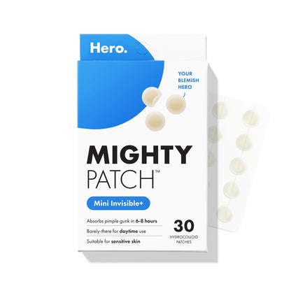 Mighty Patch Mini Invisible+ Patches – X-Small Hydrokolloid-Akne-Pflaster für den Tag, 30 Stück, 10 mm, kaum sichtbar