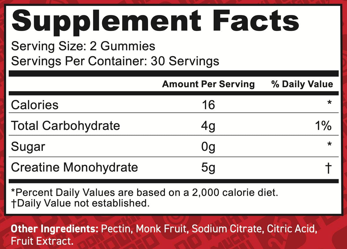 FloHydro Creatine Gummies – 5g Creatin pro Portion, zuckerfrei, 60 Stück, Laborgetestet in den USA