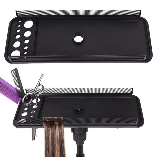 AliLeader Haarverlängerungs-Werkzeugablage mit 2 Kämmen – Styling-Ständer für Echthaar- und Kunsthaarverlängerungen, geeignet für Waschen, Färben und Föhnen von Weft-, Clip-In- und Tape-In-Extensions