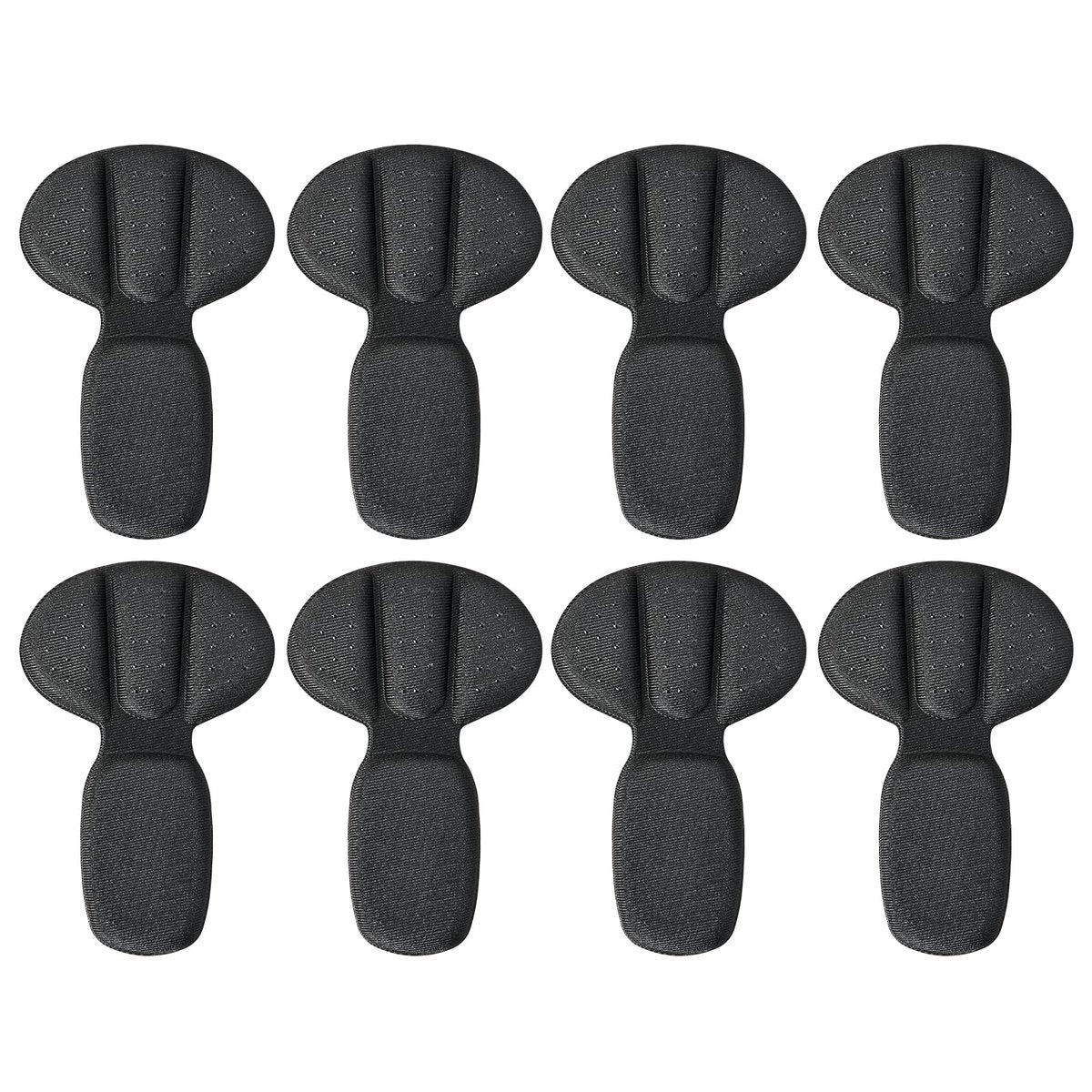 Fersenpolster für zu große Schuhe | 4 Paar Mesh-Klebefersen für Stiefel & lose Schuhe | Wiederverwendbare Fersenkissen für Damen & Herren | Anti-Blasen-Einlegesohlen (Schwarz)